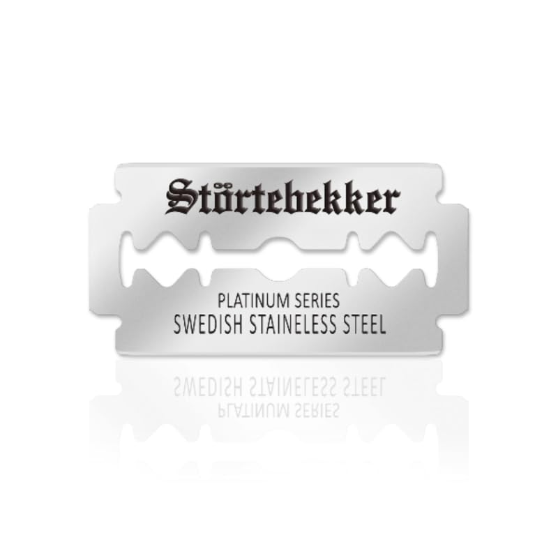 Störtebekker® Premium starter set - with safety razor incl. case (black) and 10 blades + 100 extra Störtebekker razor blades - men's shaving set - for a perfect shave - gift idea for men