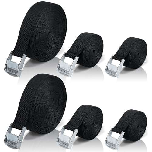 Ratchet tie-down straps, 2M, 5M, and 10M luggage carrier strap, Black fastening strap, Adjustable webbing straps with cam buckle for car, bicycle, hand truck, motorcycle, luggage, camping