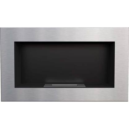 Short bio fireplace, decorative wall fireplace Golf black Closed 374mm x 648mm TÜV - Rheinland tested