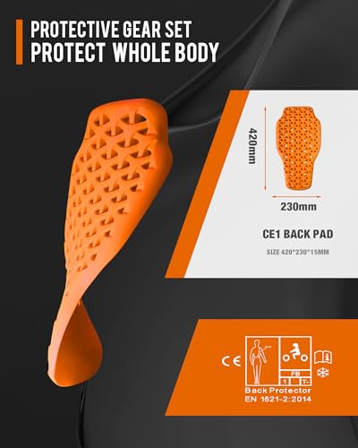 Shoulder elbow protectors back protectors 5 in 1 protective gear set for adults for motorcycle motocross bike