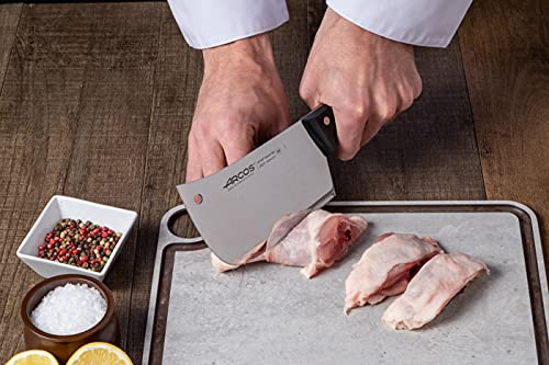 Arcos 160mm bone and meat cleaver - Rectangular stainless steel design with polyoxymethylene handle - Black, Universal Series