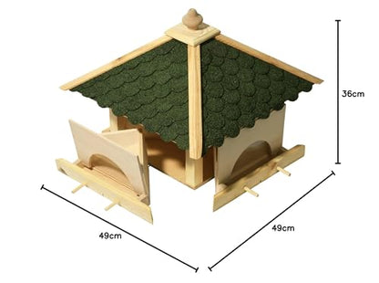 Luxury birdhouse 98700E Large XXL wooden birdhouse (pine) for garden, balcony, with 4 pull-out feed drawers - XL bird feeder birdhouse