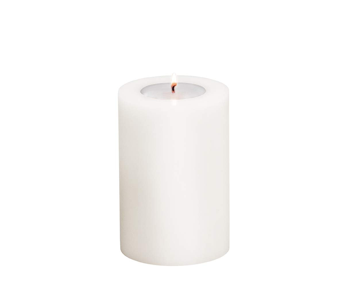 EDZARD tea light holder constant candle Cornelius, diameter 10 cm, height 15 cm, White
