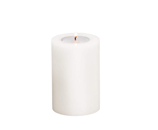 EDZARD tea light holder constant candle Cornelius, diameter 10 cm, height 15 cm, White
