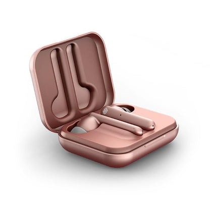 Urbanista Paris True Wireless Earbuds, 20H Playtime, Wireless Charging Case, Bluetooth 5.0, Noise-Canceling Headphones with Touch Control + Built-in Mic, compatible with Android and iOS - Pink