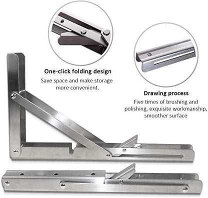 Professional folding bracket heavy duty, 300mm stainless steel folding bracket table folding shelf brackets folding bracket shelf supports for benches and shelves
