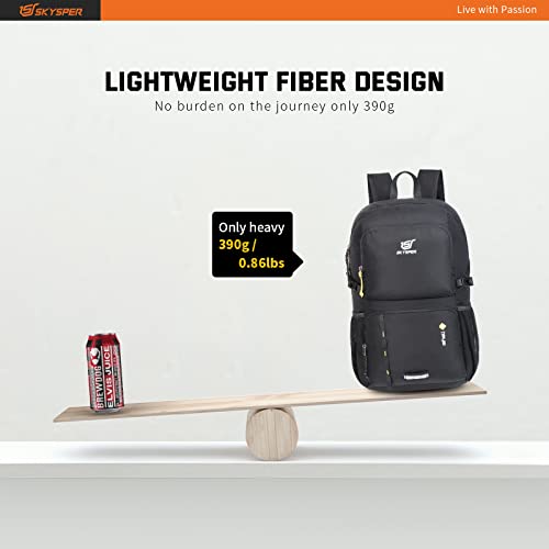 SKYSPER Foldable Backpack Ultralight with Wet Pocket Storage Daypack Waterproof Travel Backpack Daypack for Hiking Traveling Cycling City Trips