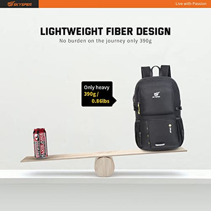 SKYSPER Foldable Backpack Ultralight with Wet Pocket Storage Daypack Waterproof Travel Backpack Daypack for Hiking Traveling Cycling City Trips