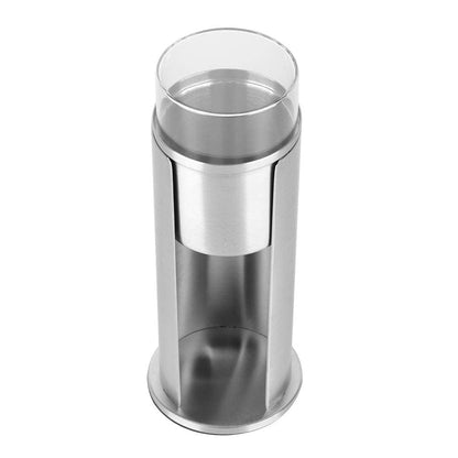HERCHR 2-in-1 stainless steel cotton swab holder, makeup cotton pads dispenser, organizer, qtip holder, dispenser with acrylic lid for bathroom vanity, 18.5 x 7.3 cm