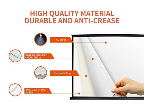 Portable projector screen 40-inch 4:3, self-standing high-resolution small projector screen. Floor-standing projection screen for home theater school.