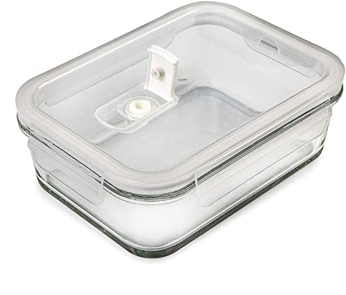 [5 Pack] Glass food storage containers with lids - Meal prep glass boxes - Glass container set - Dishwasher, microwave, freezer safe (880 ml: 1 compartment)