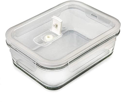 [5 Pack] Glass food storage containers with lids - Meal prep glass boxes - Glass container set - Dishwasher, microwave, freezer safe (880 ml: 1 compartment)