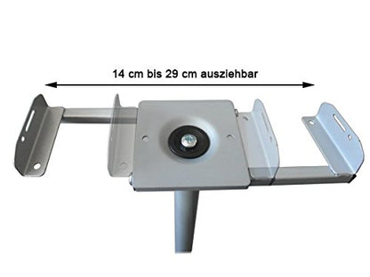 2 metal speaker stands - speaker stand bases - height adjustable with cable channel - Silver-gray Model: BS16S
