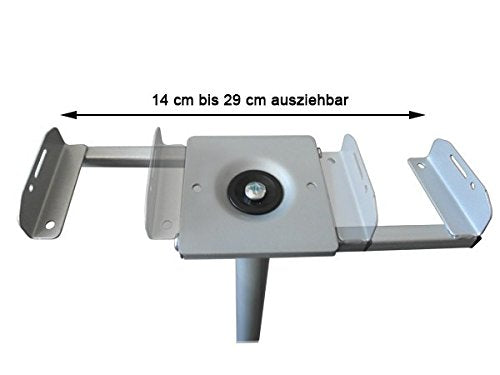 2 metal speaker stands - speaker stand bases - height adjustable with cable channel - Silver-gray Model: BS16S