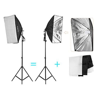 Photography kit 1.8m * 2.7m black white green cotton backdrops 6 set fish-like clamps 2 set 33-inch white softlight umbrellas