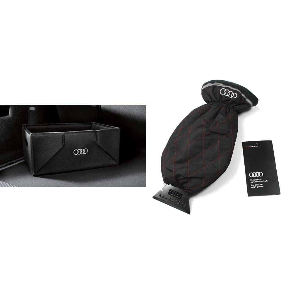 Audi 8U0061109 trunk box foldable 47.5x33.5x20 cm & 80A096010D ice scraper
