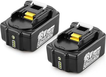 2 pieces 18V 5Ah BL1850 battery & charger DC18RD 2-port dual fast charger for Makita BL1830 BL1840 BL1850 BL1860 196933-6, radio DMR100, DMR101, DMR102, DMR103B, DMR104, DMR105, DMR108