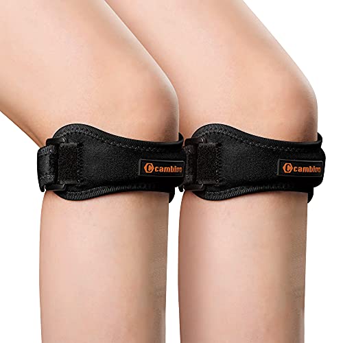 CAMBIVO 2 x Patella Knee Brace, Patellar Tendon Strap, Adjustable Knee Support for Women and Men during Sports, Hiking, Fitness, Baseball, Volleyball