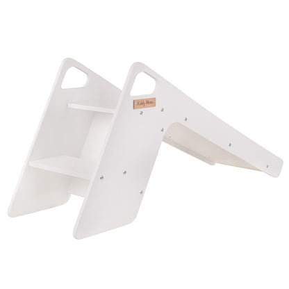 KiddyMoon Kids Wooden Slide, Stable Toddler Slide 2-in-1 Multifunction Montessori, Large, White