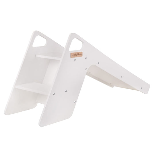 KiddyMoon Kids Wooden Slide, Stable Toddler Slide 2-in-1 Multifunction Montessori, Large, White