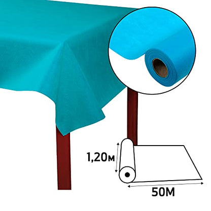 Pronappe tablecloth R785028I Disposable spunbond non-woven tablecloth Length 50m Width 1.20m (per roll) Color turquoise blue Tear-resistant, water-repellent, and wipeable fabric