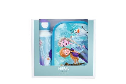 Mepal Campus 2 lunch set - water bottle and lunch box with bento insert - perfect for school and leisure - dishwasher safe, ABS, Frozen II, 2 pieces.