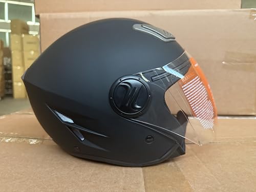 VEVOR Motorcycle Helmet Motocross Helmets 3/4 Face Size S, ABS Helmets with Bluetooth Communication & Interchangeable Visor, ECE Approved Comfortable Motocross Helmet, for Teens & Adults in Black.