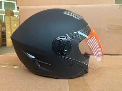 VEVOR Motorcycle Helmet Motocross Helmets 3/4 Face Size S, ABS Helmets with Bluetooth Communication & Interchangeable Visor, ECE Approved Comfortable Motocross Helmet, for Teens & Adults in Black.