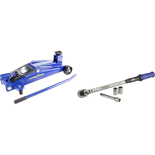 Goodyear 10640 SUV and off-road jack 3 tons, 75522 Premium torque wrench, adjustable from 42 to 210 Nm, 1/2" square drive