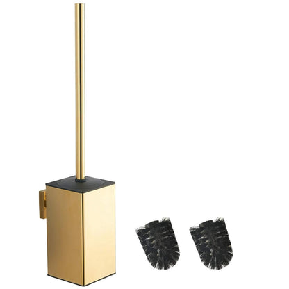 304 stainless steel, square, gold toilet brush holder