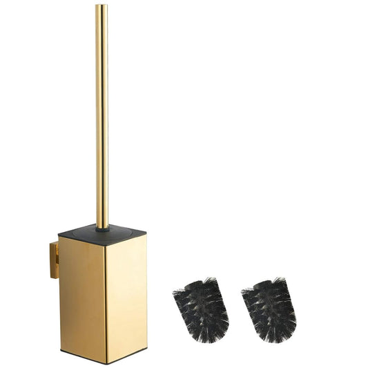 304 stainless steel, square, gold toilet brush holder