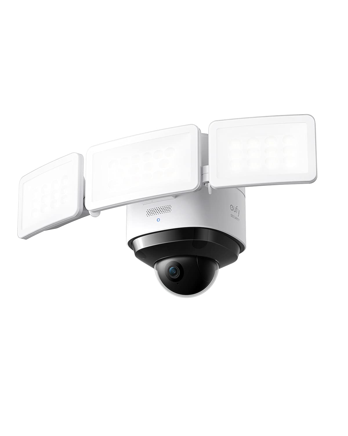 eufy Security Floodlight Cam 2 Pro surveillance camera with spotlight, 360-degree pan and tilt function, 2K Full HD, smart lighting, weatherproof, A.I. technology, free usage.