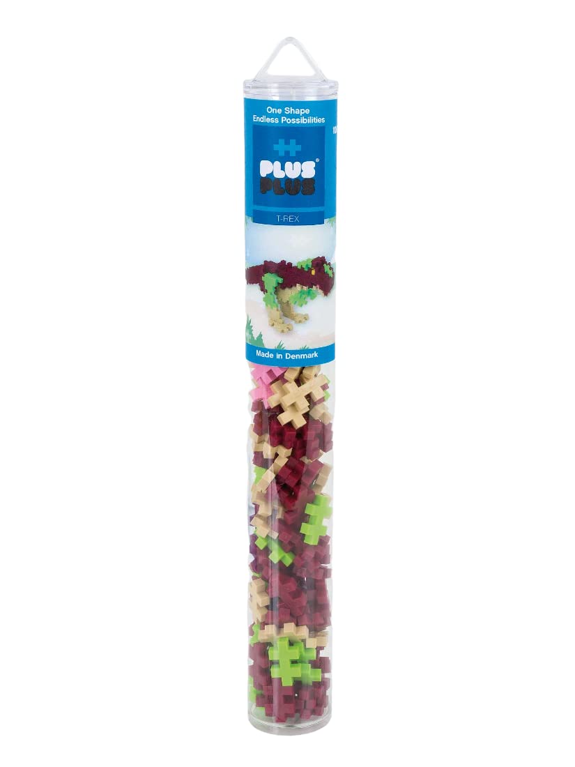 Plus-Plus 9607002 awesome construction toy, Basic, 600 pieces, colorful & Creative Building Blocks Tube, T-Rex, Dinosaur, awesome construction toy, 100 pieces, 300.4200, assorted