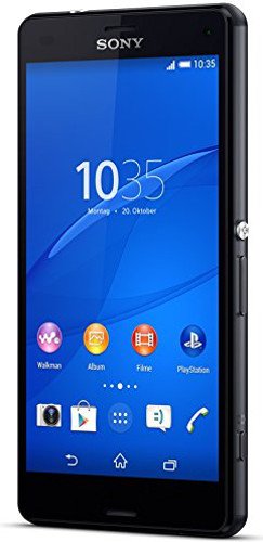Sony Xperia Z3 Compact LTE Smartphone (4.6-inch HD TRILUMINOS Display, 2.5GHz, 2GB RAM, 20.7MP Camera, Android 4.3) in black with T-Mobile branding.