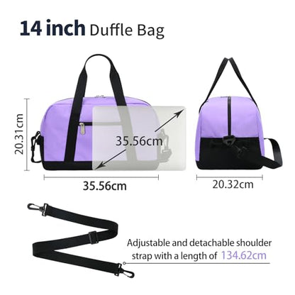 YoKelly Small Duffel Bag Mini Travel Bag, Sports Bag 18L, XS School Sports Bag, Weekender, Gym Bag 35x20x25cm - Purple