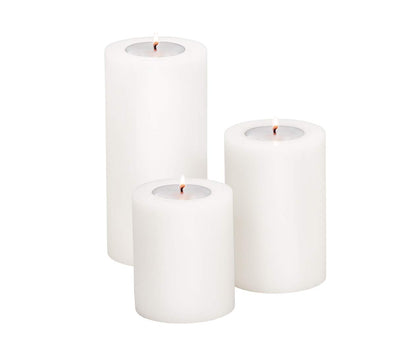 EDZARD tea light holder constant candle Cornelius, diameter 10 cm, height 15 cm, White