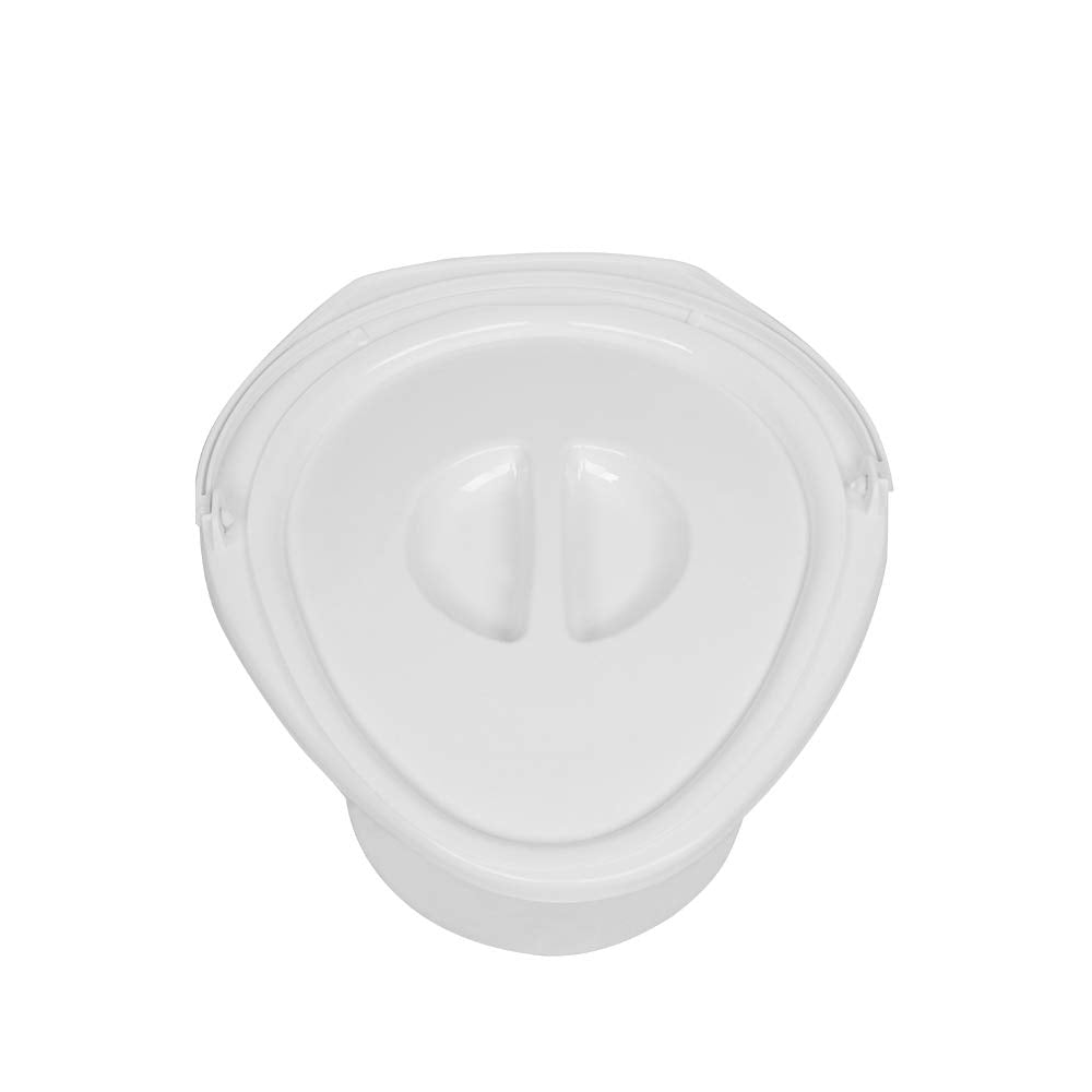 LEADZM Camping Toilet Portable Travel Toilet with Seat, Lid, and Toilet Paper Holder (White)