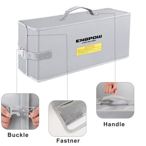 Lipo Safe Bag Ebike Battery Bag Fireproof up to 2000 °F Battery Bag Waterproof & Explosion-proof, 45 x 15 x 20 cm Battery E-Bike Battery Cover for Storage & Transportation & Charging