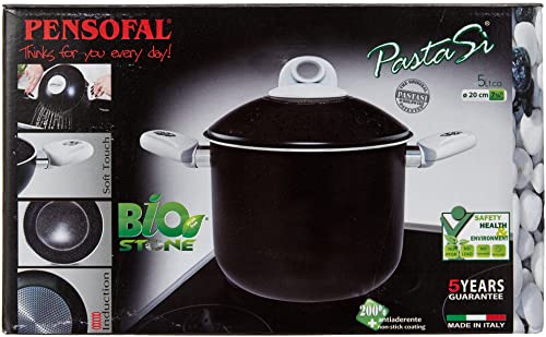 Pensofal, Biostone Series, Pastasì Pot 5 Liters - 20 cm Black