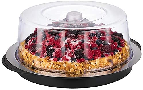 APS 9094 Thermo Tray Set, set consists of 1 sturdy bowl, 1 stainless steel tray, 2 cooling packs, 1 lid, Ø 30 cm, height 15 cm, black.