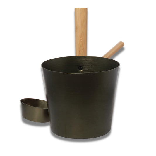 SULENO - Sauna Set ANEA infusion bucket scoop sauna bucket bucket ladle (green metallic)
