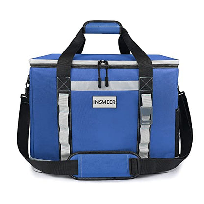 INSMEER 48L Cooler Bag Large Foldable, 65 Can Cooler Bag Thermal Bag Insulated Bag for Drinks, XXL Waterproof Heat Resistant Shopping Bag for Excursion, Picnic, Camping, Hiking, Beach