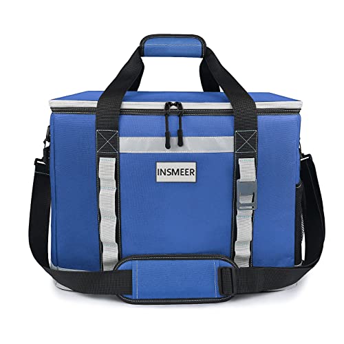 INSMEER 48L Cooler Bag Large Foldable, 65 Can Cooler Bag Thermal Bag Insulated Bag for Drinks, XXL Waterproof Heat Resistant Shopping Bag for Excursion, Picnic, Camping, Hiking, Beach