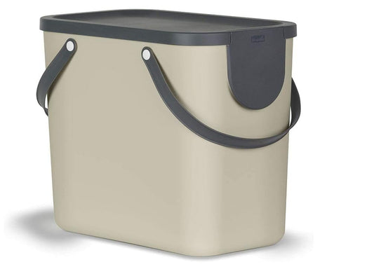 Rotho Albula waste separation system 25l for the kitchen, plastic (PP) BPA-free, brown/anthracite, 25l (40.0 x 23.5 x 34.0 cm)