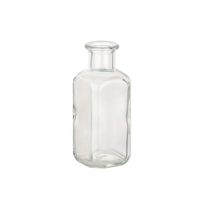 gouveo 24-pack glass bottles 100 ml apothecary design square with cork (HGK) - small 0.1 l glass bottle for liqueur, oil, vinegar, decoration (AFET100HGK)
