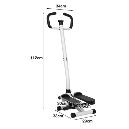 Stepper with handle and LCD monitor, twist stepper for aerobic and fitness, height-adjustable stepper for home.
