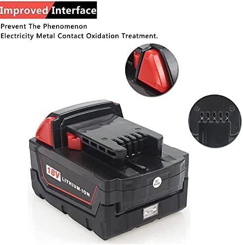 2X Waitley replacement battery 18V 5000mAh Li-ion battery for Milwaukee M18 M18B 48-11-1850 48-11-1852 48-11-1820 48-11-1860 48-11-1828 48-11-10...