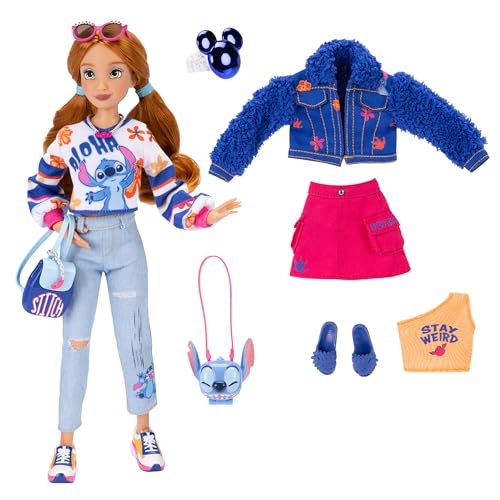 Disney ILY 4EVER Fashion Dolls feature Stitch with Red Hair. Standing at 11.5" with 13 points of articulation, they come with two complete mix-and-match outfits and a glittery Mickey ring.