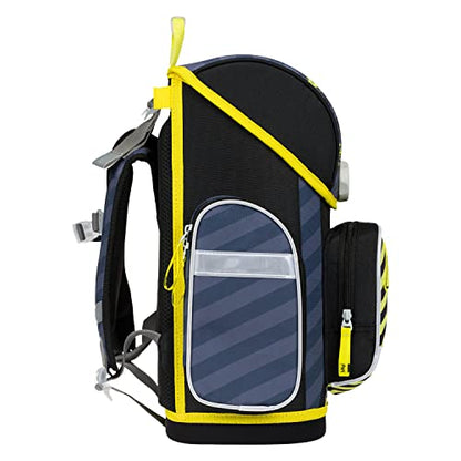 Baagl schoolbag for boys in 1st grade, ergonomic school bag for boys in elementary school, light kids backpack with chest strap (excavator).