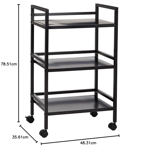 Amazon Basics Metal Serving Cart, 3 Levels, Black